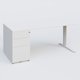 K1 Plateau droit 180x80 avec caisson métal porteur sous plateau à gauche. Plateau Blanc et pietement Blanc
