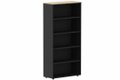 Armoire mélamine H196xL100cm sans portes, Finitions = Top de finition :hêtre / Corps d'armoire et tablettes: noir