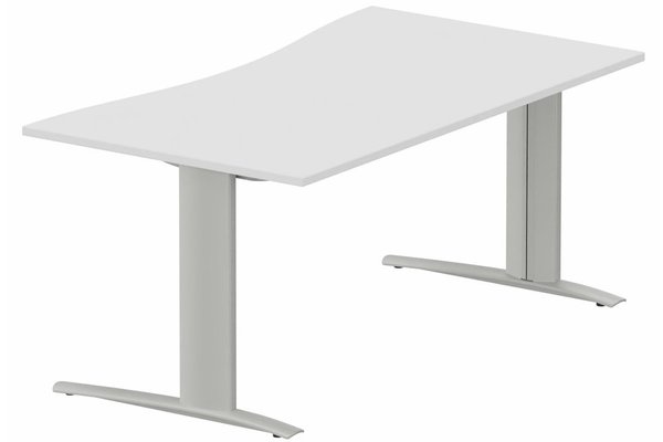 Gamme K1 - Plans vagues - Plan vague symétrique, structure poutre, 160x90x80cm blanc/aluminium - sur délai