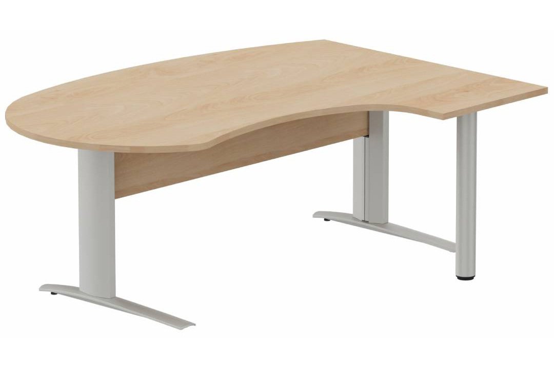 K1 VDF bois compact 90° manager 190x141x104x60cm sur pied de soutien, plateau hêtre, structure aluminium