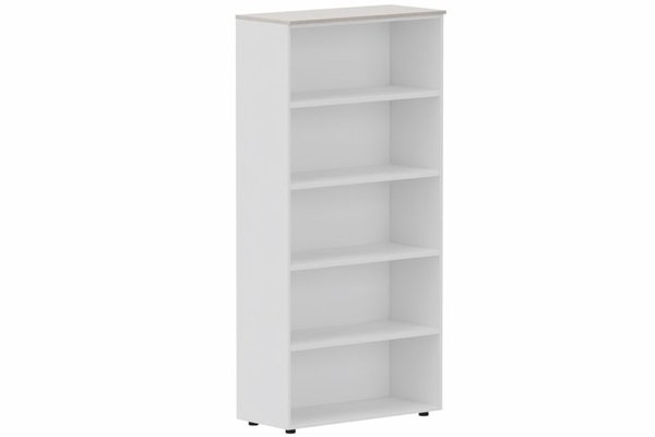 ARMOIRES SANS PORTES / BIBLIOTHEQUES - Hauteur 196 cm - Armoire mélamine H196xL100cm sans portes, Finitions = Top de finition : Acacia / Corps d'armoire et tablettes: blanc