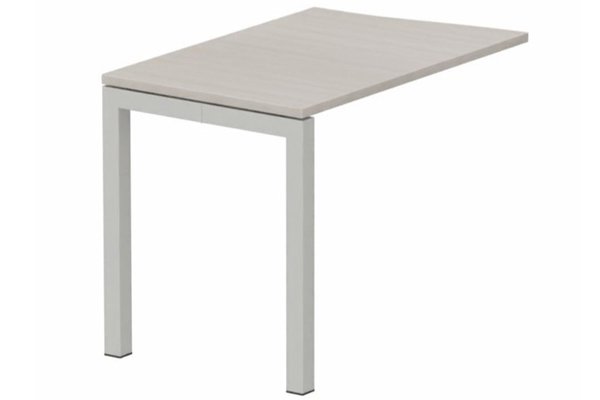 Gamme K3 - Extensions - Plans vagues - Retour vague à gauche 90x60cm sur pied, plateau acacia, structure aluminium