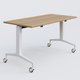 Module droit de la gamme LEM 140-70 cm. Plateau Noyer et pietement Blanc.