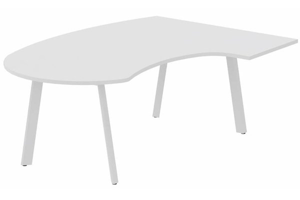 Gamme K8 - Plans compacts - Plan compact 90° manager 190 x 141 x 104 x 60cm, plateau blanc, structure blanc