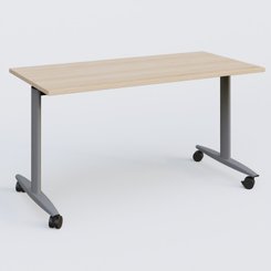 TABLES ABATTANTES - L.140xP.70 - Table abattante gamme Design 140*70 cm. Plateau Hêtre et pietement Aluminium.