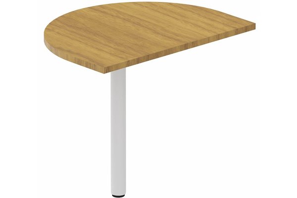 Gamme K8 - Plateau d'angle et extensions conviviales - K8 plan de convivialité 80x60cm sur pied de soutien, plateau noyer, structure blanc