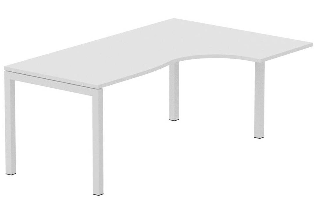 Plan Compact 90° asymétrique 180x120x80/60cm retour à droite blanc/blanc - sur délai