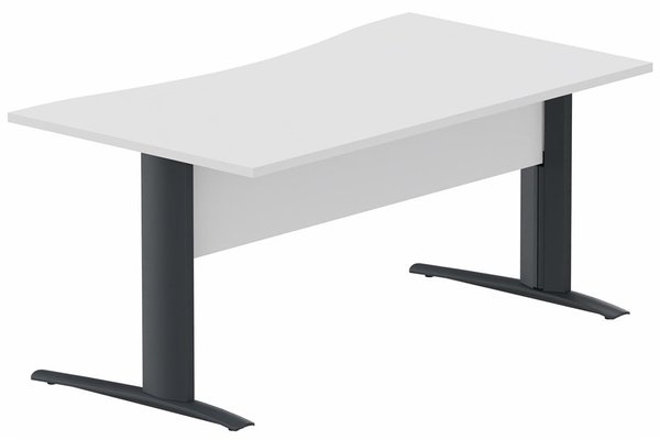 Gamme K1 - Plans vagues - K1 Voile de fond Bois - Plan vague symétrique 160x90/80 -Finitions : PLATEAUX: BLANC (BL) / PIETEMENTS: ANTHRACITE (AN)