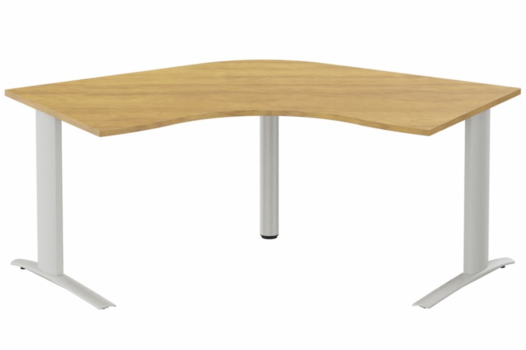 k1 Poutre - Plan compact 120° symétrique 120x120x80 / 80 -Finitions : PLATEAUX: NOYER (NO) / PIETEMENTS: ALUMINIUM (AL)