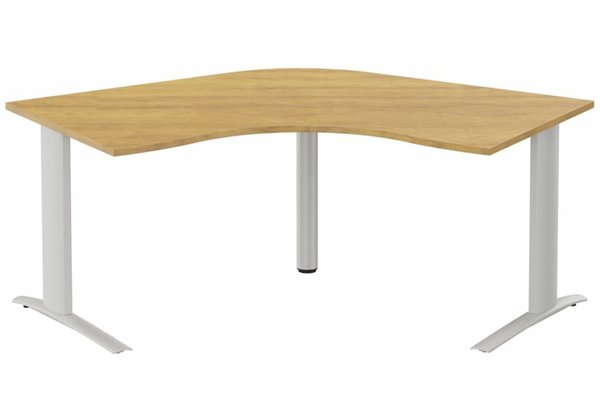 Gamme K1 - Plans compacts - k1 Poutre - Plan compact 120° symétrique 120x120x80 / 80 -Finitions : PLATEAUX: NOYER (NO) / PIETEMENTS: ALUMINIUM (AL)