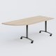 Module d'angle 90° Gauche gamme Arca 200-80 cm. Plateau Hêtre et pietement Aluminium.