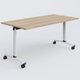 Table abattante gamme Arca 160-80 cm. Plateau Chêne naturel et pietement Blanc.