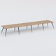 K5 table bench 560*120 cm. Plateau Noyer et pietement Noir Mat avec base chromé.