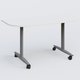 Module d'extrémité pour table abattante gamme Design 145*70 cm. Plateau Blanc et pietement Aluminium.