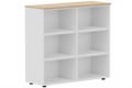 Armoire mélamine H102xL120cm, séparation médiane, sans portes, Top de finition : Hêtre / Corps d'armoire et tablettes: Blanc
