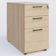 Caisson hauteur de bureau mélamine 3 tiroirs, profondeur 80cm. Caisson Hêtre et poignets Noir.