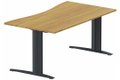 K1 Poutre - Plan vague symétrique 180x90 / 80 -Finitions : PLATEAUX: NOYER (NO) / PIETEMENTS: ANTHRACITE (AN)