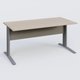 K1 Plateau droit 160x80 avec voile de fond métal. Plateau Acacia et pietement Aluminium