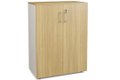 Armoire mélamine H102XL100 cm portes bois, Finitions= Top de finition : noyer / Corps d'armoire et tablettes : aluminium Façade : noyer