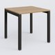 K3 Plateau droit 80x80 pieds fixe. Plateau Noyer et pietement Noir Grainé.
