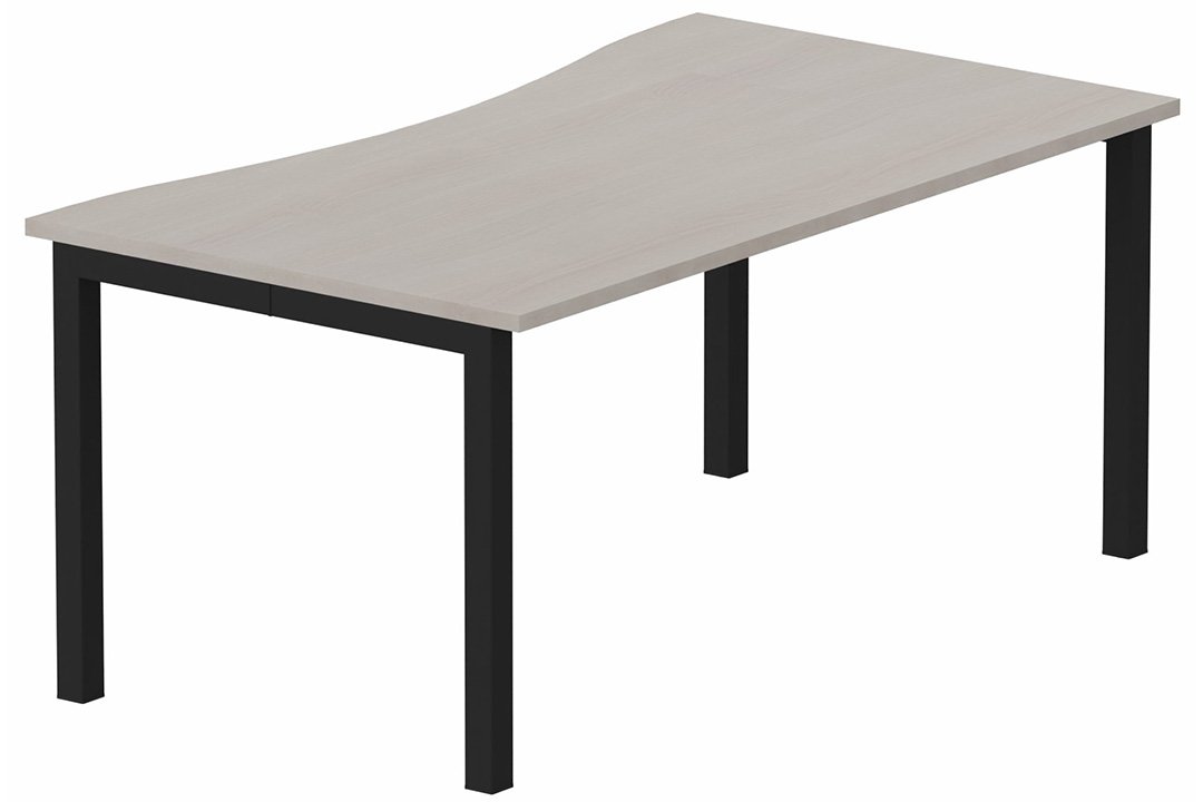 K3- Plan vague symétrique 180x90x80 -Finitions : PLATEAUX: ACACIA (AK) / PIETEMENTS: NOIR GRAINE MAT (NG)