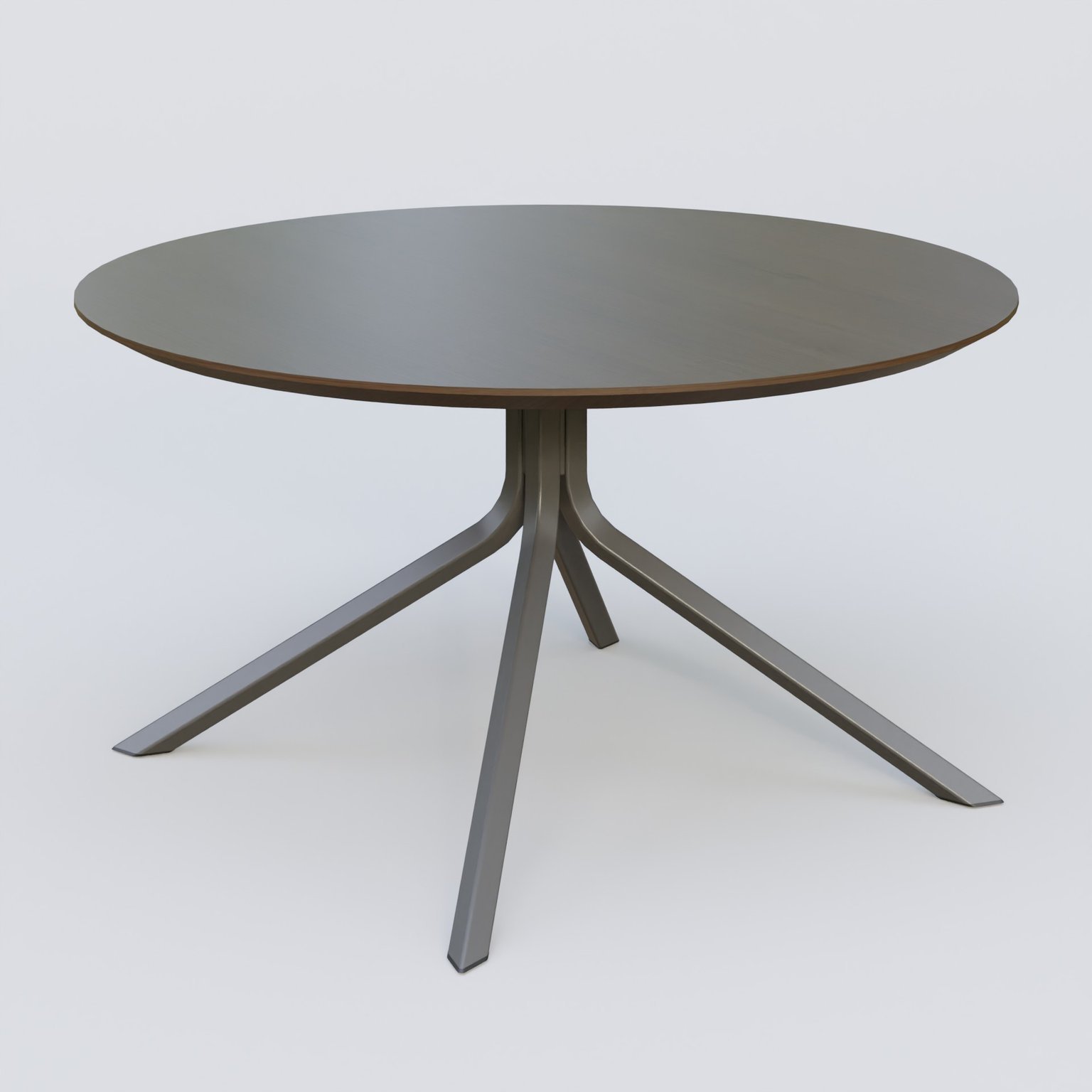 Table Basse Fashion Styl piètement 4 pieds en métal et plateau bois. Plateau Chêne Moka et pietement Carbon Grey.