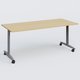Table abattante gamme Design 180*80 cm. Plateau Chêne clair et pietement Aluminium.
