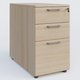 Caisson hauteur de bureau mélamine 3 tiroirs, profondeur 80cm. Caisson Acacia et poignets Aluminium.