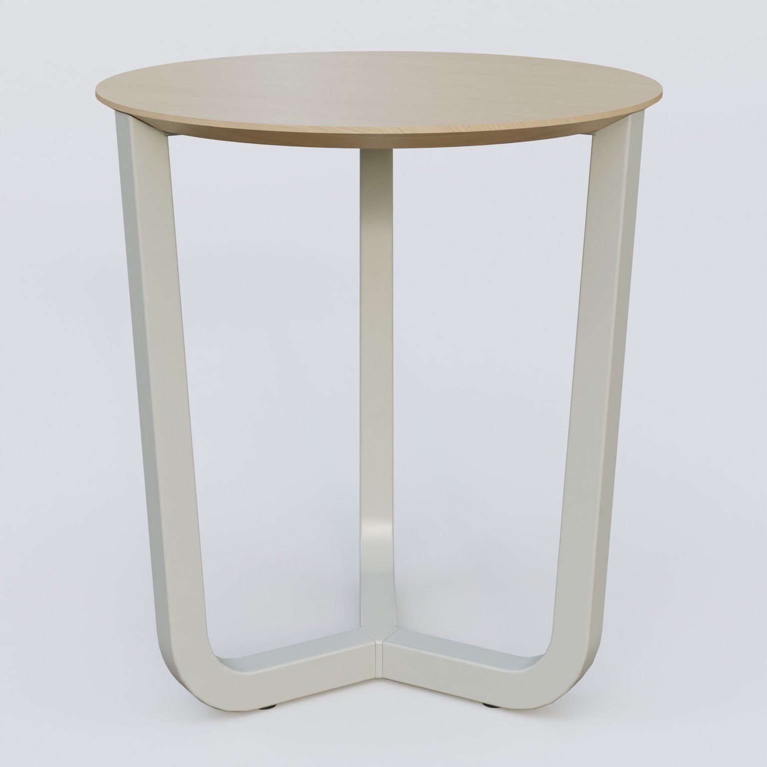 Table Basse Fashion Styl piètement tryptique en métal et plateau bois. Plateau Chêne et pietement Gris (RAL 7038).