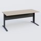 K1 Plateau droit 180x80 avec voile de fond métal. Plateau Acacia et pietement Anthracite
