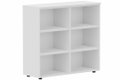Armoire mélamine H102xL120cm, séparation médiane, sans portes, Top de finition : Chêne (BL) / Corps d'armoire et tablettes: Blanc (BL)