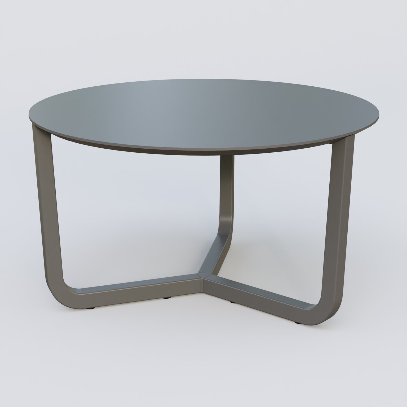 Table Basse Fashion Styl piètement tryptique en métal et plateau bois. Plateau Carbon Grey et pietement Carbon Grey.