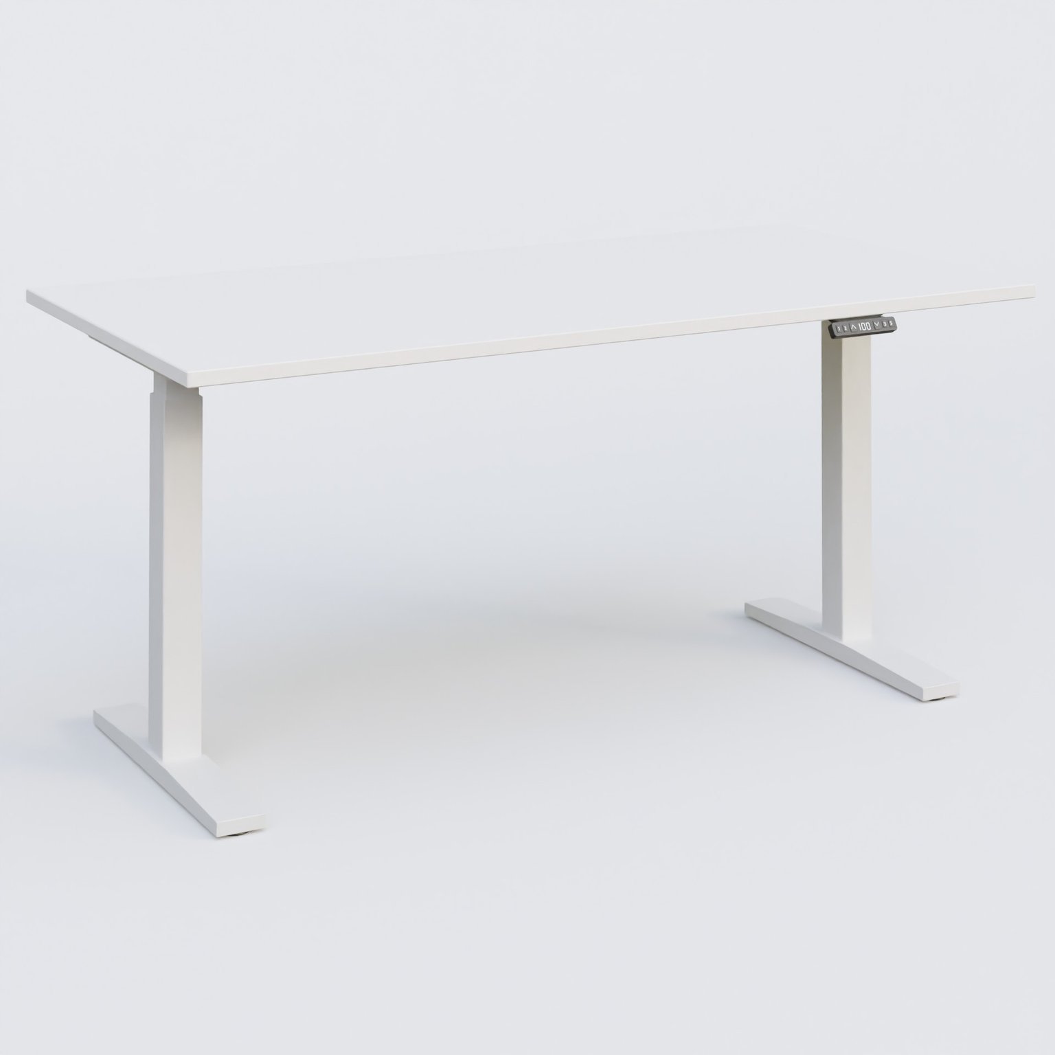 Poste solo 160*80 réglable en hauteur éléctriquement de 70-120 cm gamme KPro2. Plateau Blanc et pietement Blanc.