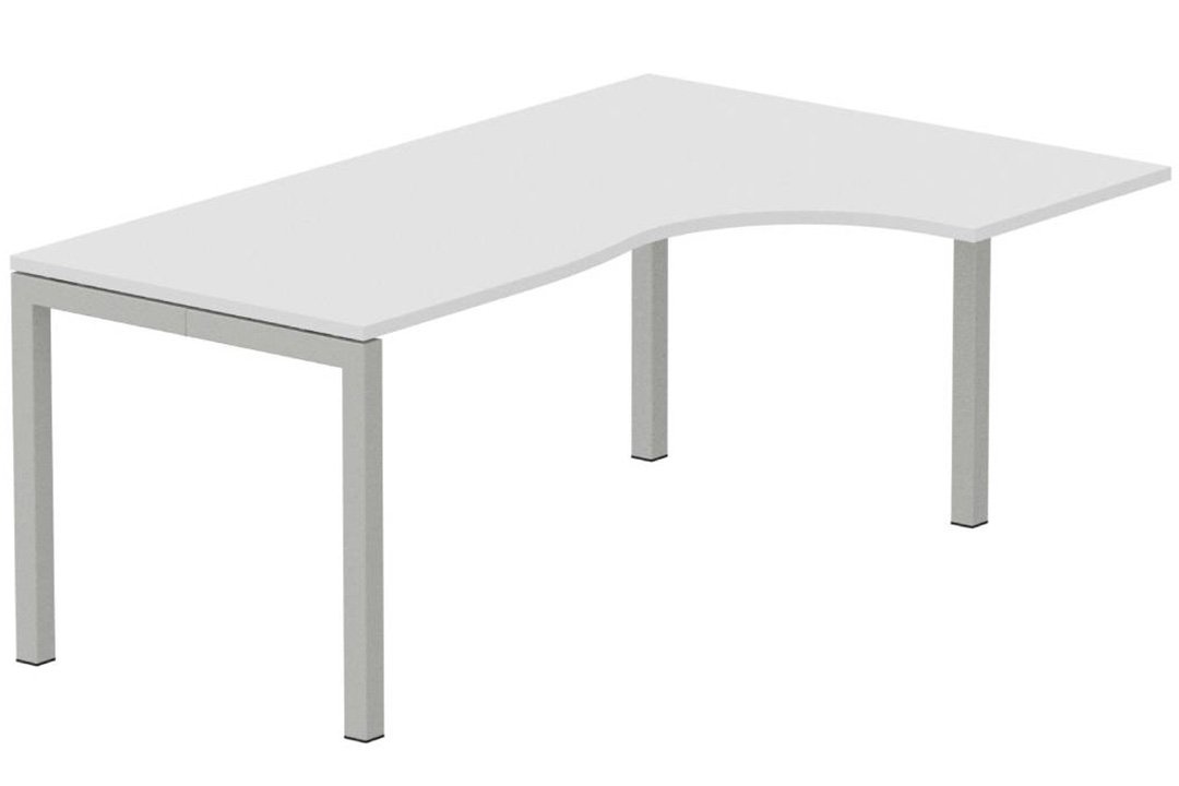 Plan Compact 90° asymétrique 180x120x80/60cm retour à droite blanc/aluminium - sur délai