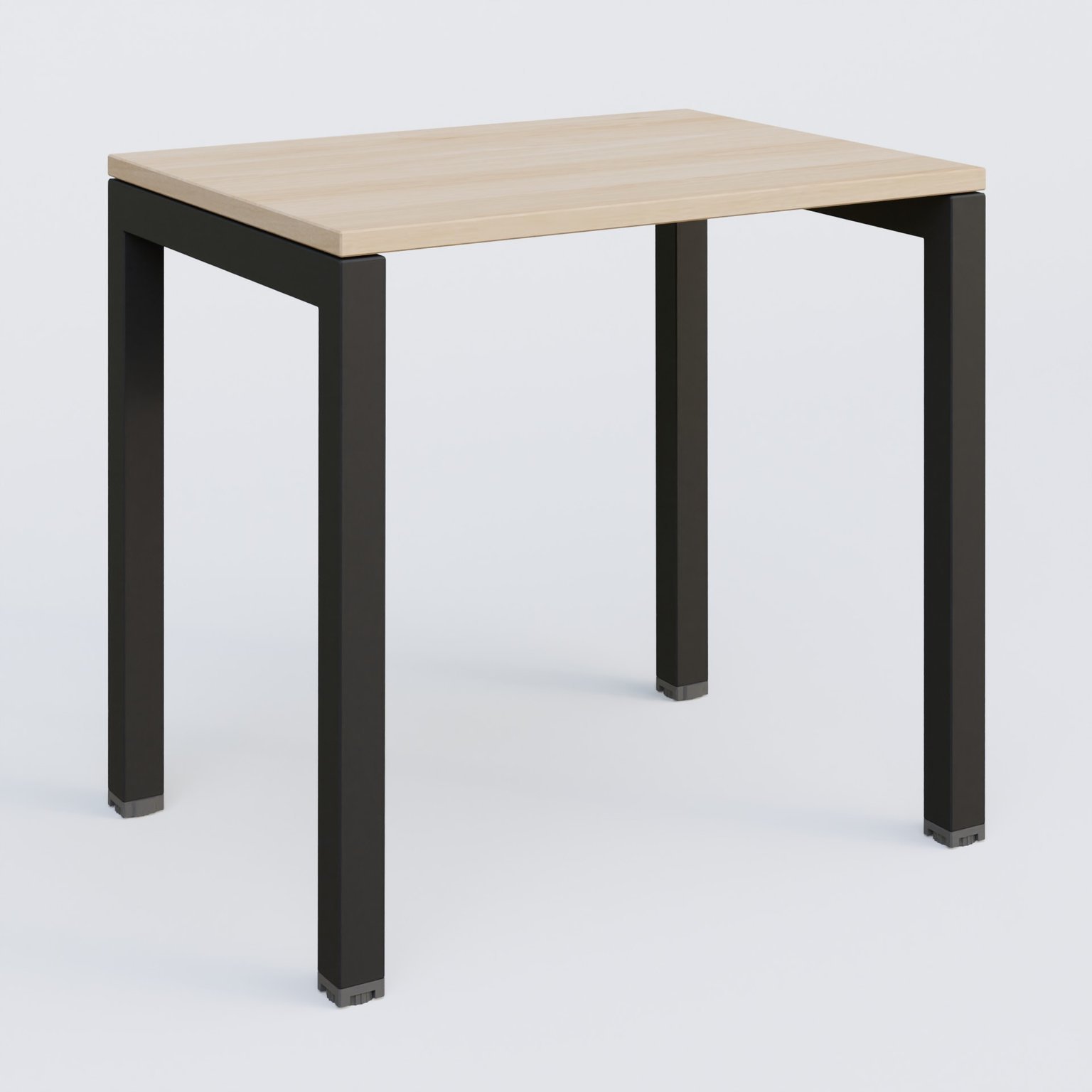 K3 Plateau droit 80x60 pieds fixe. Plateau Hêtre et pietement Noir Grainé.