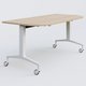 Module d'extrémité de la gamme LEM 165-80 cm. Plateau Hêtre et pietement Blanc.