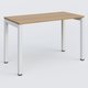 K3 Plateau droit 120x60 pieds fixe. Plateau Noyer et pietement Blanc.