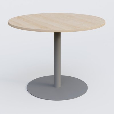 TABLES DE REUNION - Ronde - Table ronde diametre 110 cm avec pieds colonne centrale. Plateau Hêtre et pietement Aluminium
