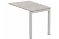 Retour vague à droite 90x60cm sur pied, plateau acacia, structure aluminium