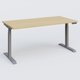 Poste solo 160*80 réglable en hauteur éléctriquement de 65-130 cm gamme KPro3. Plateau Chêne clair et pietement Aluminium.