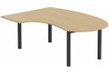 K3- Plan compact 90° asymétrique Manager 190x141x104x60cm sur pied de soutien - retour à gauche -Finitions : PLATEAUX: CHENE (CE) / PIETEMENTS: ANTHRACITE (AN ) / 