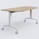 Module d'extrémité de la gamme LEM 165-80 cm. Plateau Chêne naturel et pietement Blanc.