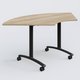 Module 1/4 de couronne pour table abattante gamme Arca 120-120 cm. Plateau Chêne naturel et pietement Noir.