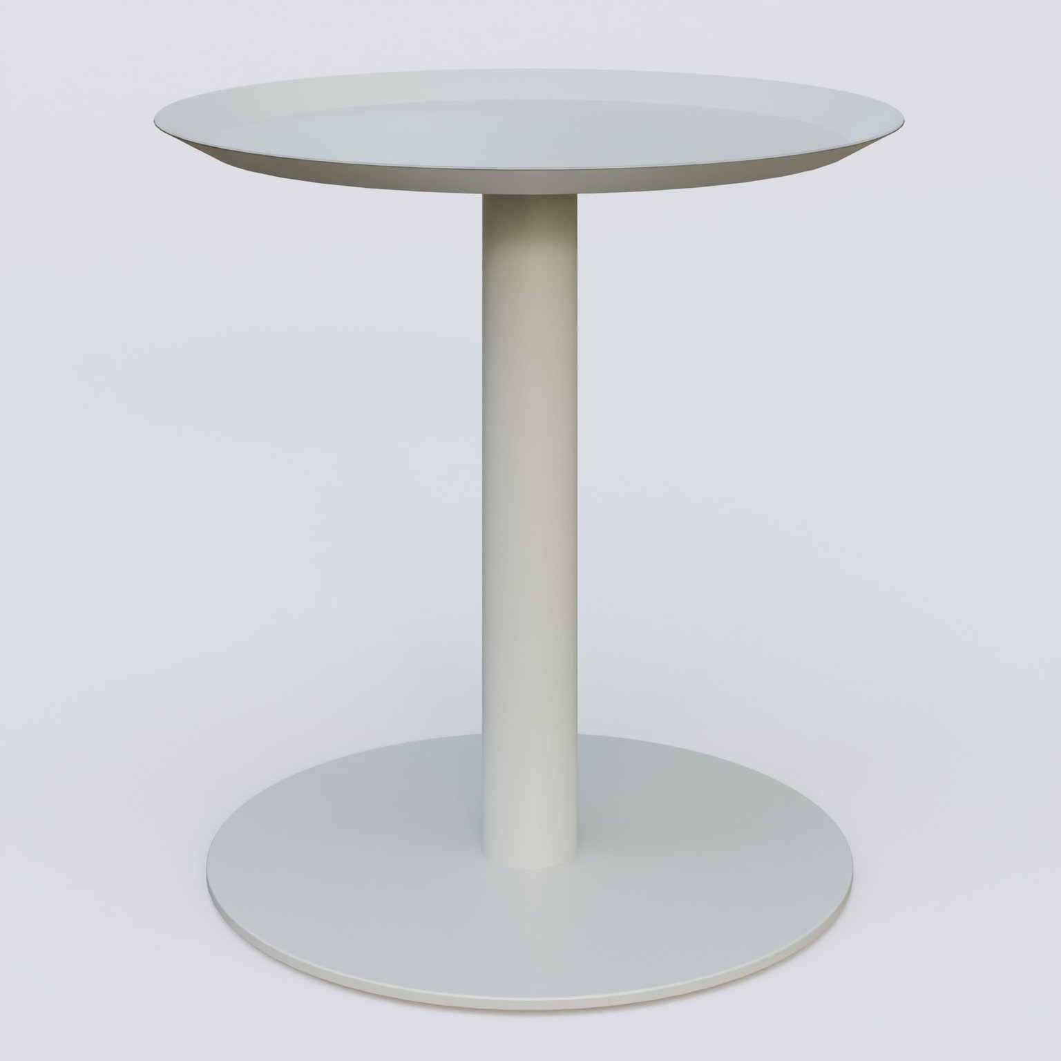 Table Basse Fashion Styl piètement colonne métalique. Plateau Gris (RAL 7038) et pietement Gris (RAL 7038).
