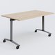 Table abattante gamme Arca 140-80 cm. Plateau Hêtre et pietement Aluminium.