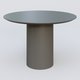 Table Basse Fashion Styl piètement colonne en métal D-26cm et plateau bois. Plateau Carbon Grey et pietement Carbon Grey.