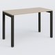 K3 Plateau droit 120x60 pieds fixe. Plateau Acacia et pietement Noir Grainé.