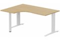 k1 Poutre -  Plan compact 90° asymétrique 180x120x80 / 60cm, pied de soutien sous retour à gauche -