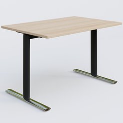 [Pas de famille] - [Pas de sous famille] - Module droit gamme Pure 120-80 cm. Plateau Hêtre et pietement Noir/Chrome.