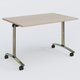 Table abattante gamme Arca 120-80 cm. Plateau Acacia et pietement Chrome.